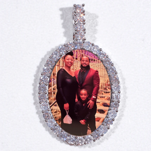 Large 3D Oval Custom Picture Pendant