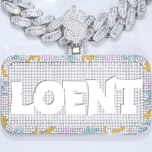 CUSTOM LETTER NECKLACE 3D COLORFUL SQUARE