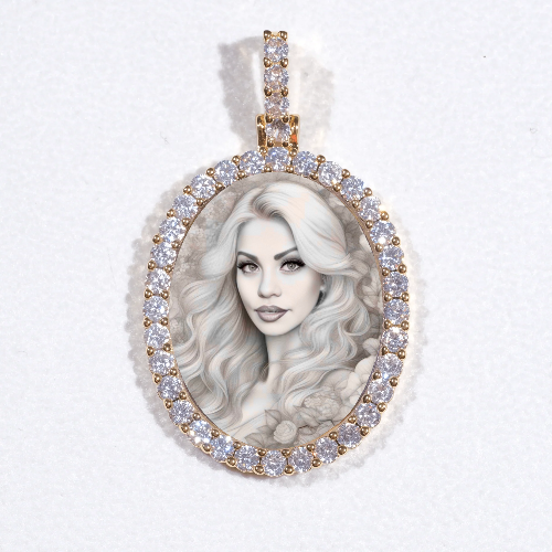 3D Oval Custom Picture Pendant