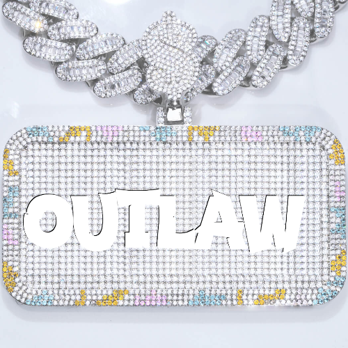 CUSTOM LETTER NECKLACE 3D COLORFUL SQUARE