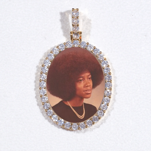 3D Oval Custom Picture Pendant
