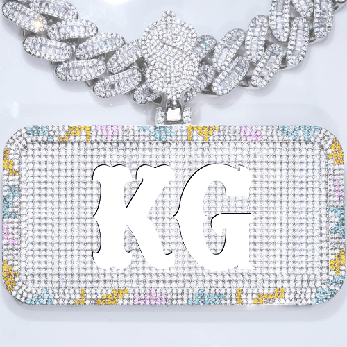 CUSTOM LETTER NECKLACE 3D COLORFUL SQUARE