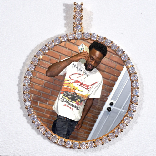 LARGE 3D CIRCLE CUSTOM PICTURE PENDANT