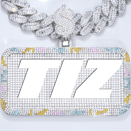 CUSTOM LETTER NECKLACE 3D COLORFUL SQUARE