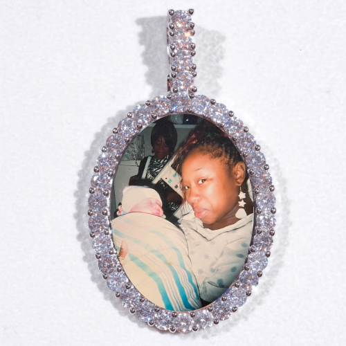 Large 3D Oval Custom Picture Pendant