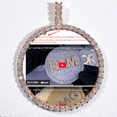 LARGE 3D CIRCLE CUSTOM PICTURE PENDANT