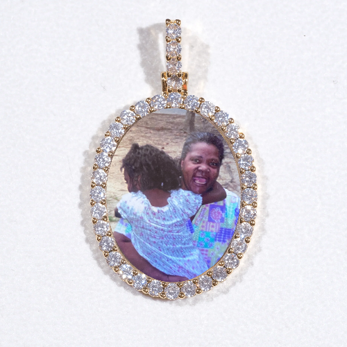 3D Oval Custom Picture Pendant