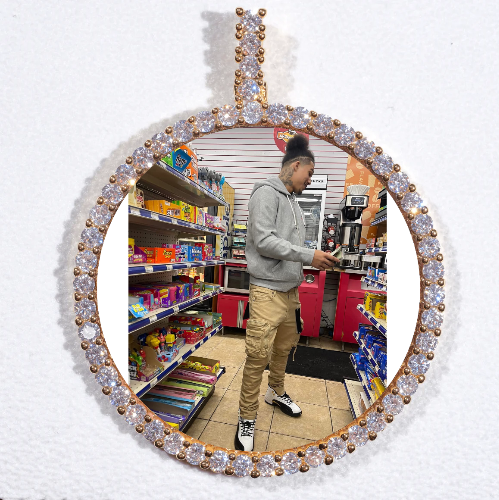 LARGE 3D CIRCLE CUSTOM PICTURE PENDANT