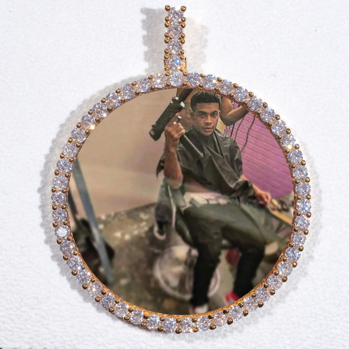 LARGE 3D CIRCLE CUSTOM PICTURE PENDANT