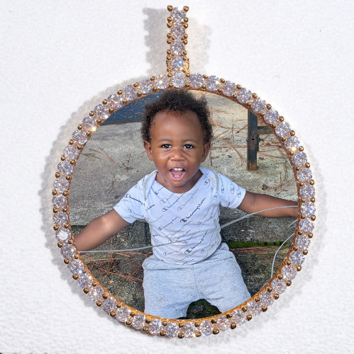 LARGE 3D CIRCLE CUSTOM PICTURE PENDANT