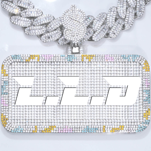 CUSTOM LETTER NECKLACE 3D COLORFUL SQUARE