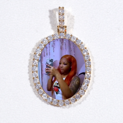 3D Oval Custom Picture Pendant