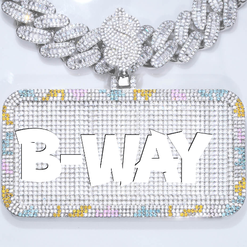 CUSTOM LETTER NECKLACE 3D COLORFUL SQUARE