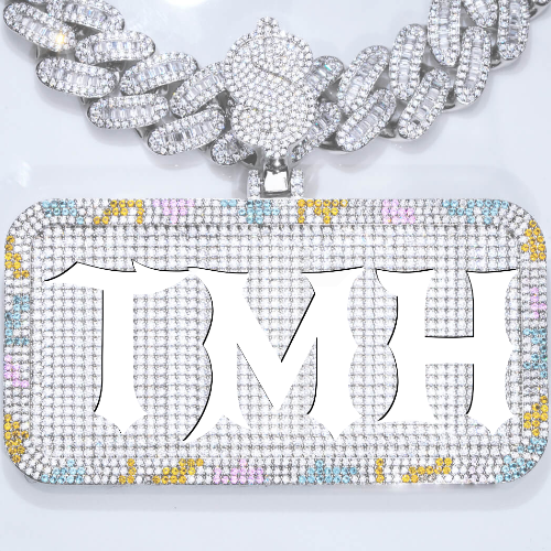 CUSTOM LETTER NECKLACE 3D COLORFUL SQUARE