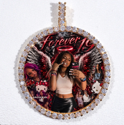 LARGE 3D CIRCLE CUSTOM PICTURE PENDANT