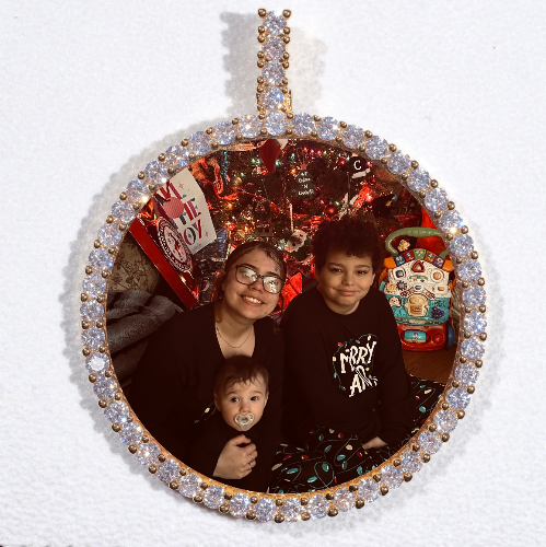 LARGE 3D CIRCLE CUSTOM PICTURE PENDANT