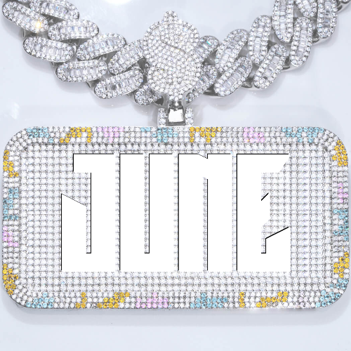 CUSTOM LETTER NECKLACE 3D COLORFUL SQUARE