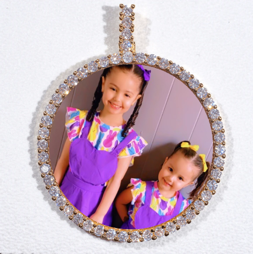 LARGE 3D CIRCLE CUSTOM PICTURE PENDANT