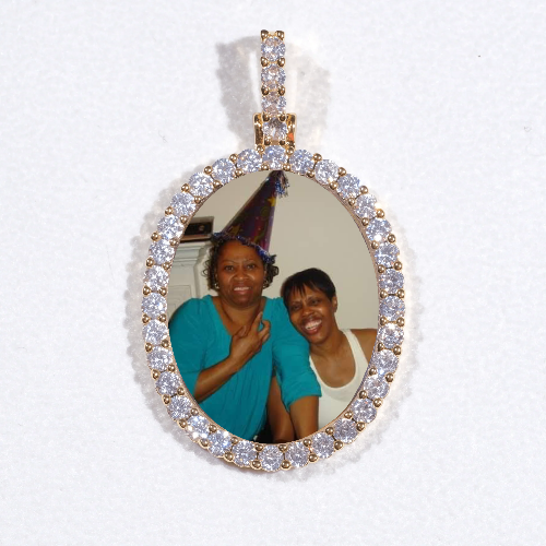 3D Oval Custom Picture Pendant