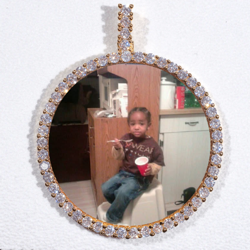 LARGE 3D CIRCLE CUSTOM PICTURE PENDANT