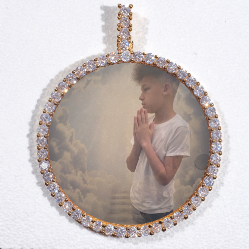 LARGE 3D CIRCLE CUSTOM PICTURE PENDANT