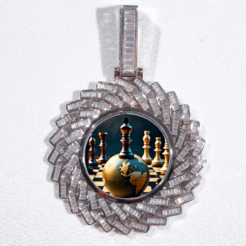 Large 3D Baguette Custom Picture Pendant