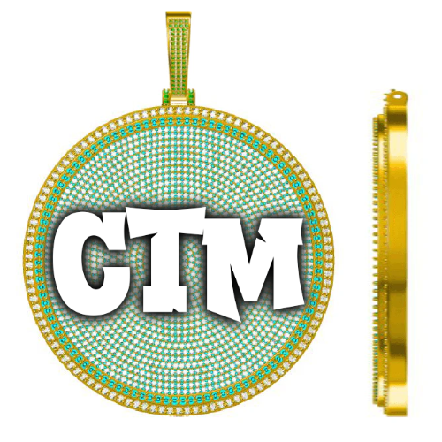 CUSTOM LETTER NECKLACE 3D BIG DISC