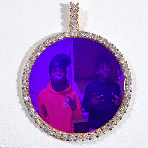 LARGE 3D CIRCLE CUSTOM PICTURE PENDANT