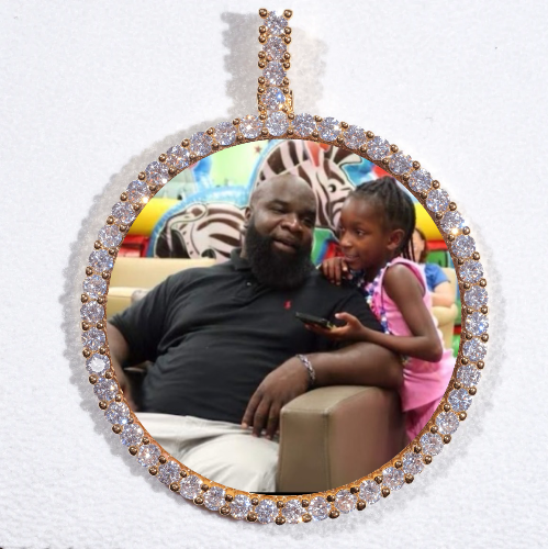 LARGE 3D CIRCLE CUSTOM PICTURE PENDANT