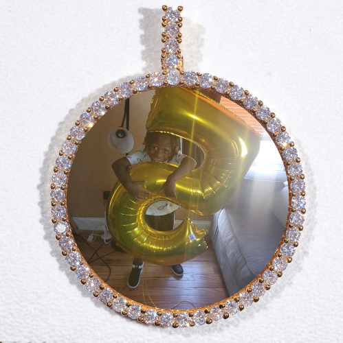 LARGE 3D CIRCLE CUSTOM PICTURE PENDANT