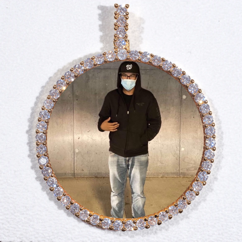 LARGE 3D CIRCLE CUSTOM PICTURE PENDANT