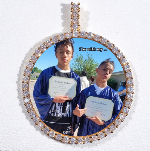 LARGE 3D CIRCLE CUSTOM PICTURE PENDANT