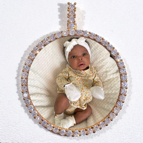 LARGE 3D CIRCLE CUSTOM PICTURE PENDANT