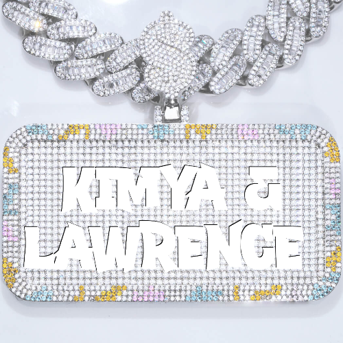 CUSTOM LETTER NECKLACE 3D COLORFUL SQUARE