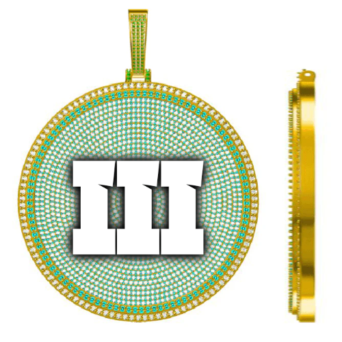 CUSTOM LETTER NECKLACE 3D BIG DISC