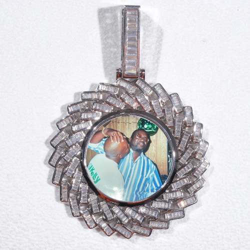 Large 3D Baguette Custom Picture Pendant