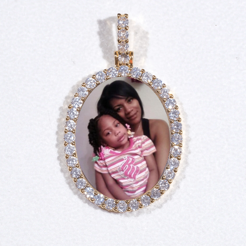 3D Oval Custom Picture Pendant