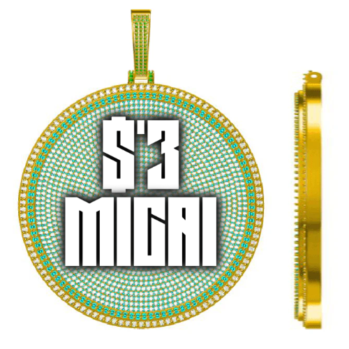 CUSTOM LETTER NECKLACE 3D BIG DISC