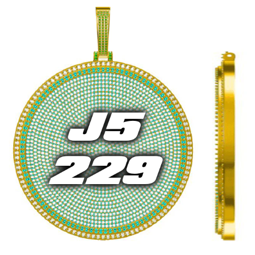 CUSTOM LETTER NECKLACE 3D BIG DISC