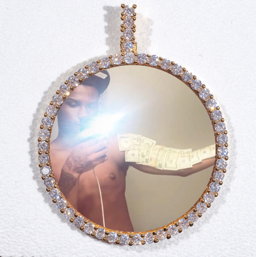 LARGE 3D CIRCLE CUSTOM PICTURE PENDANT