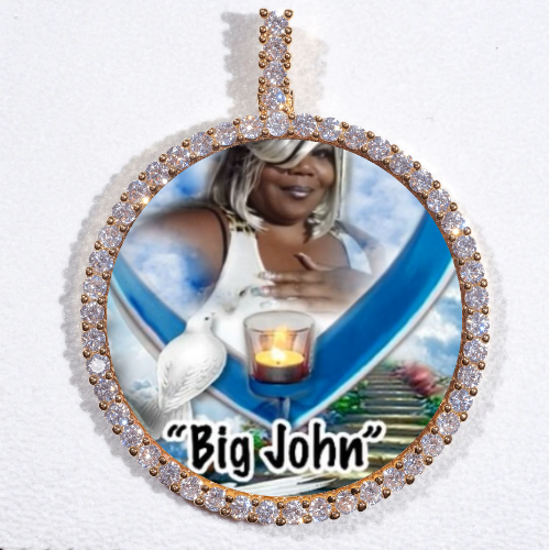 LARGE 3D CIRCLE CUSTOM PICTURE PENDANT
