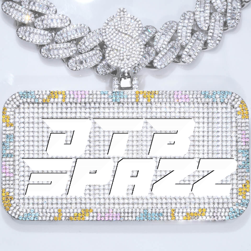 CUSTOM LETTER NECKLACE 3D COLORFUL SQUARE