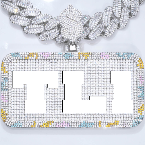 CUSTOM LETTER NECKLACE 3D COLORFUL SQUARE
