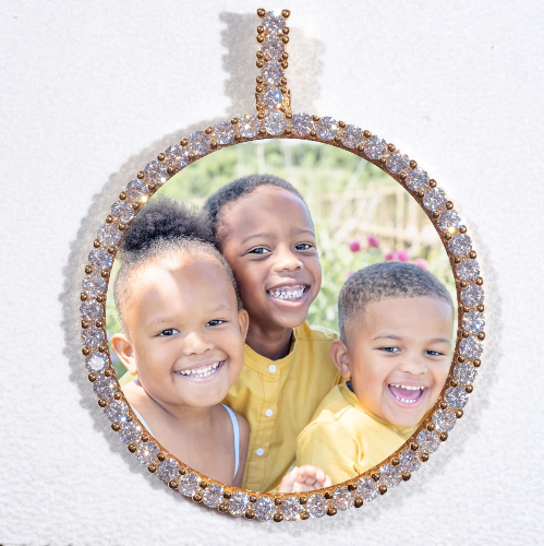 LARGE 3D CIRCLE CUSTOM PICTURE PENDANT