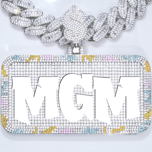 CUSTOM LETTER NECKLACE 3D COLORFUL SQUARE