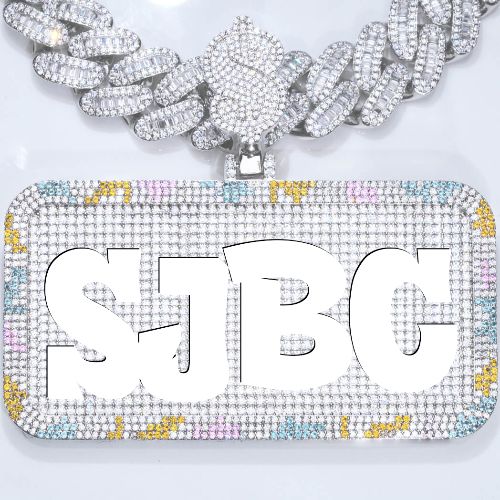 CUSTOM LETTER NECKLACE 3D COLORFUL SQUARE