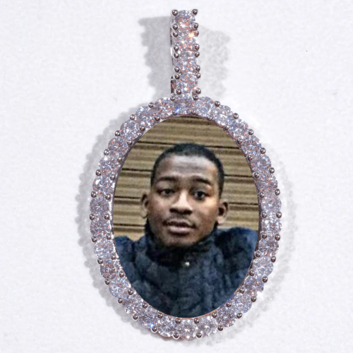 Large 3D Oval Custom Picture Pendant
