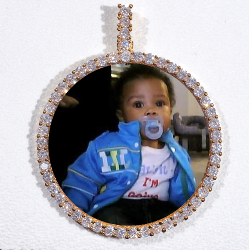 LARGE 3D CIRCLE CUSTOM PICTURE PENDANT
