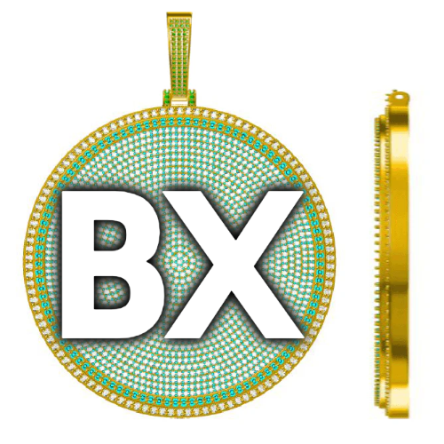 CUSTOM LETTER NECKLACE 3D BIG DISC
