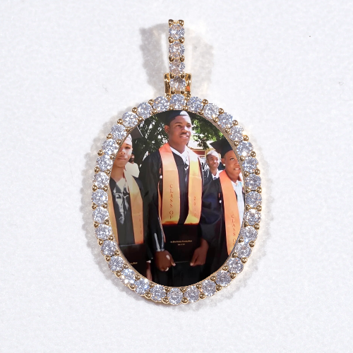 3D Oval Custom Picture Pendant
